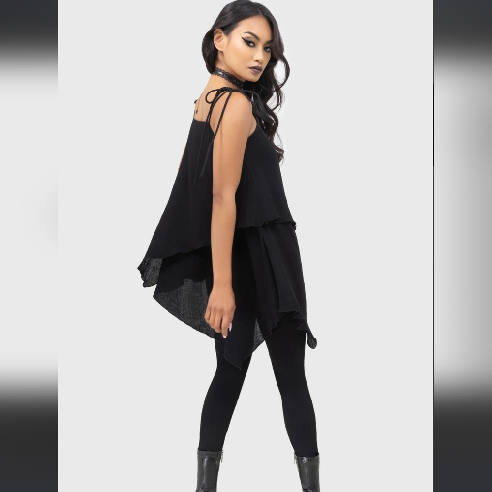 Killstar Black Asymmetrical Top - Picture 6 of 8